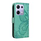 For Redmi Note 14S 4G / Note 13 Pro 4G Swallowtail Butterfly Embossed Leather Phone Case(Green) - 3
