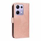 For Redmi Note 14S 4G / Note 13 Pro 4G Swallowtail Butterfly Embossed Leather Phone Case(Rose Gold) - 3