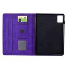 For Lenovo Tab M11 / Xiaoxin Pad 2024 Cats Embossed Leather Smart Tablet Case(Purple) - 3