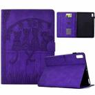 For Lenovo Tab M9 TB-310FU Cats Embossed Leather Smart Tablet Case(Purple) - 1