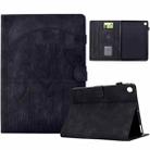 For Lenovo Tab M10 Gen 3rd Cats Embossed Leather Smart Tablet Case(Black) - 1
