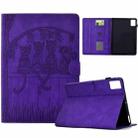 For Lenovo Xiaoxin Pad 11 2025 Cats Embossed Leather Smart Tablet Case(Purple) - 1