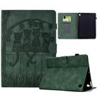 For Amazon Kindle Fire HD8 Plus 2022 Cats Embossed Leather Smart Tablet Case(Green) - 1