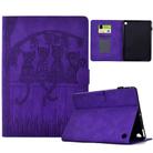 For Amazon Kindle Fire HD8 Plus 2022 Cats Embossed Leather Smart Tablet Case(Purple) - 1