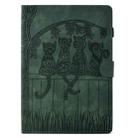 For Amazon Kindle Paperwhite 12th Gen 2024 Cats Embossed Leather Smart Tablet Case(Green) - 2