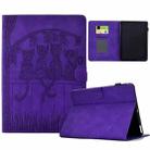 For Amazon Kindle Paperwhite 12th Gen 2024 Cats Embossed Leather Smart Tablet Case(Purple) - 1