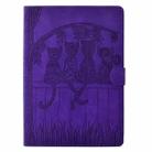 For Amazon Kindle Paperwhite 12th Gen 2024 Cats Embossed Leather Smart Tablet Case(Purple) - 2