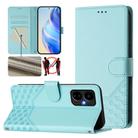 For Boost Mobile Celero 5G 2024 Honeycomb Embossing RFID Leather Phone Case(Mint Green) - 1