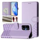 For Boost Mobile Celero 5G 2024 Honeycomb Embossing RFID Leather Phone Case(Light Purple) - 1