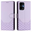 For Boost Mobile Celero 5G 2024 Honeycomb Embossing RFID Leather Phone Case(Light Purple) - 2