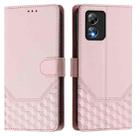 For Boost Mobile Celero 5G SC SN339D Honeycomb Embossing RFID Leather Phone Case(Pink) - 2