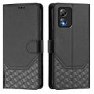 For Boost Mobile Celero 5G SC SN339D Honeycomb Embossing RFID Leather Phone Case(Black) - 2