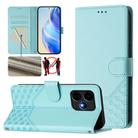 For Boost Mobile Celero 5G+ 2024 Honeycomb Embossing RFID Leather Phone Case(Mint Green) - 1