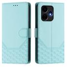 For Boost Mobile Celero 5G+ 2024 Honeycomb Embossing RFID Leather Phone Case(Mint Green) - 2