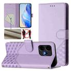 For Boost Mobile Celero 5G+ 2024 Honeycomb Embossing RFID Leather Phone Case(Light Purple) - 1