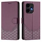 For Boost Mobile Celero 5G+ 2024 Honeycomb Embossing RFID Leather Phone Case(Violet) - 2