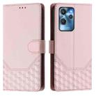 For Oukitel C32 Honeycomb Embossing RFID Leather Phone Case(Pink) - 2