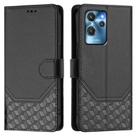 For Oukitel C32 Honeycomb Embossing RFID Leather Phone Case(Black) - 2