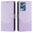 For Oukitel C32 Honeycomb Embossing RFID Leather Phone Case(Light Purple) - 2