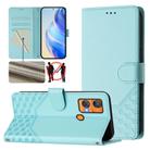 For Oukitel C33 Honeycomb Embossing RFID Leather Phone Case(Mint Green) - 1