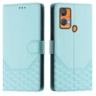 For Oukitel C33 Honeycomb Embossing RFID Leather Phone Case(Mint Green) - 2