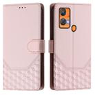 For Oukitel C33 Honeycomb Embossing RFID Leather Phone Case(Pink) - 2