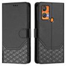 For Oukitel C33 Honeycomb Embossing RFID Leather Phone Case(Black) - 2