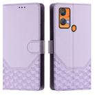 For Oukitel C33 Honeycomb Embossing RFID Leather Phone Case(Light Purple) - 2