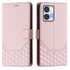 For Oukitel C35 Honeycomb Embossing RFID Leather Phone Case(Pink) - 2