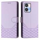 For Oukitel C35 Honeycomb Embossing RFID Leather Phone Case(Light Purple) - 2