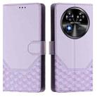 For Oukitel C37 Honeycomb Embossing RFID Leather Phone Case(Light Purple) - 2
