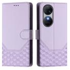 For Oukitel C38 Honeycomb Embossing RFID Leather Phone Case(Light Purple) - 2