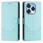 For Oukitel C50 Honeycomb Embossing RFID Leather Phone Case(Mint Green) - 2