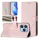 For Oukitel C50 Honeycomb Embossing RFID Leather Phone Case(Pink) - 1