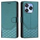 For Oukitel C50 Honeycomb Embossing RFID Leather Phone Case(Peacock Green) - 2