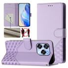 For Oukitel C50 Honeycomb Embossing RFID Leather Phone Case(Light Purple) - 1