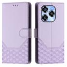 For Oukitel C50 Honeycomb Embossing RFID Leather Phone Case(Light Purple) - 2