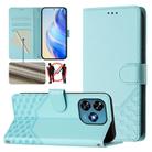 For Oukitel C51 Honeycomb Embossing RFID Leather Phone Case(Mint Green) - 1