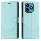 For Oukitel C51 Honeycomb Embossing RFID Leather Phone Case(Mint Green) - 2