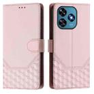 For Oukitel C51 Honeycomb Embossing RFID Leather Phone Case(Pink) - 2