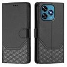 For Oukitel C51 Honeycomb Embossing RFID Leather Phone Case(Black) - 2