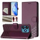 For Oukitel C51 Honeycomb Embossing RFID Leather Phone Case(Violet) - 1