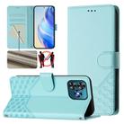 For Oukitel C53 Honeycomb Embossing RFID Leather Phone Case(Mint Green) - 1