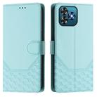 For Oukitel C53 Honeycomb Embossing RFID Leather Phone Case(Mint Green) - 2