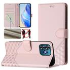 For Oukitel C53 Honeycomb Embossing RFID Leather Phone Case(Pink) - 1