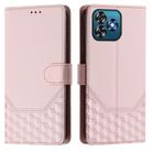 For Oukitel C53 Honeycomb Embossing RFID Leather Phone Case(Pink) - 2