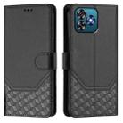 For Oukitel C53 Honeycomb Embossing RFID Leather Phone Case(Black) - 2