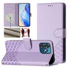 For Oukitel C53 Honeycomb Embossing RFID Leather Phone Case(Light Purple) - 1