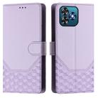 For Oukitel C53 Honeycomb Embossing RFID Leather Phone Case(Light Purple) - 2