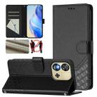 For Oukitel C57s Honeycomb Embossing RFID Leather Phone Case(Black) - 1